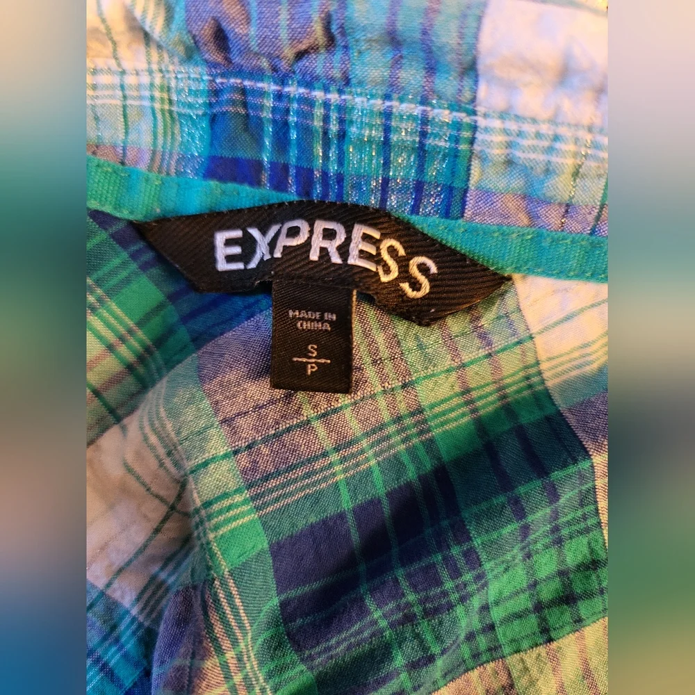 Express flannel pattern button up small - Picture 3 of 3